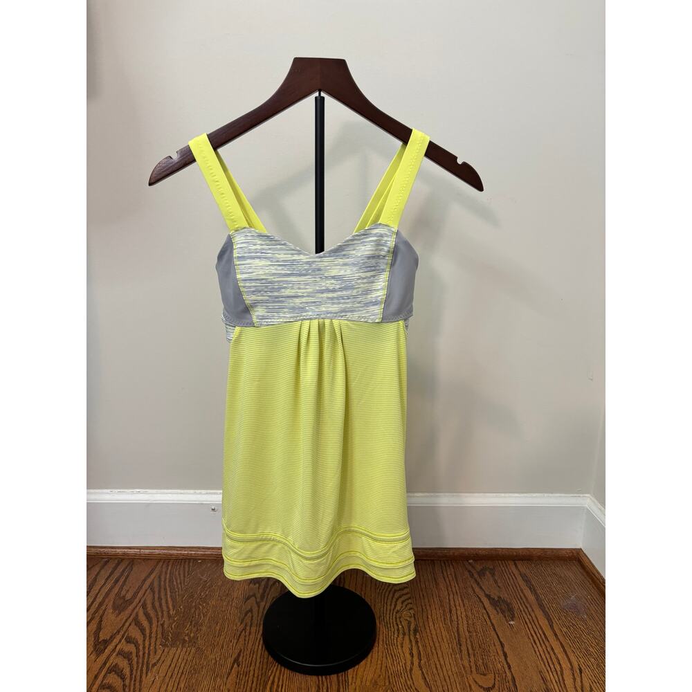 Lululemon Run: Back On The Track Tank in Yellow/Gray